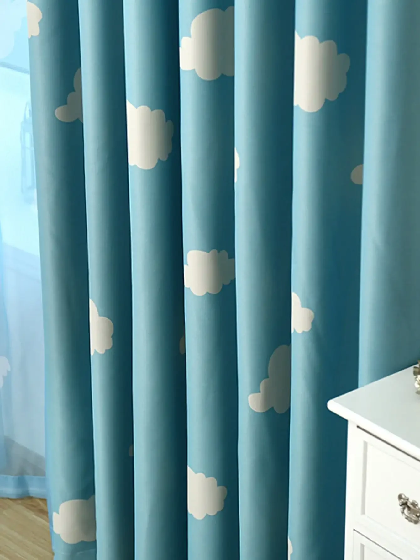 Cloud Korean Style Fresh Blackout Printed Curtains 1PC Curtains for Living Room  Curtains for Living Room  Curtains for Bedroom