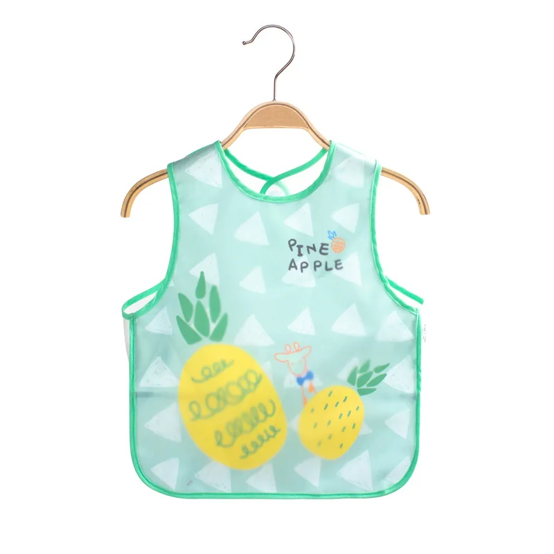 Waterproof Infant Eating Children Drawing Sleeveless Baby Bandana Bibs Cute Baby Bibs Soft Cotton Baby Bib Meal Burp Eva Cloths