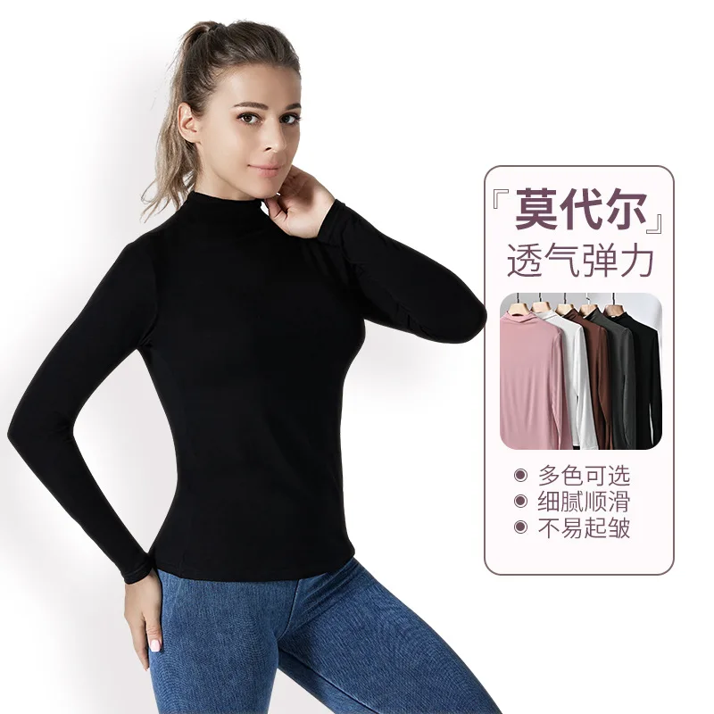 LEOSOXS Modal Yoga Long Sleeve Top Women's Fitness Workout Running Gym  Sports Breathable quick drying Women's long sleeve