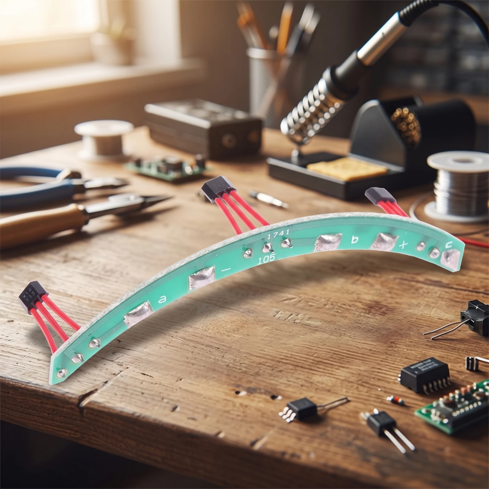 Hall Sensor Board with Wires Curved Hall Sensor Board Part Brushless Component Compatible for DIYers