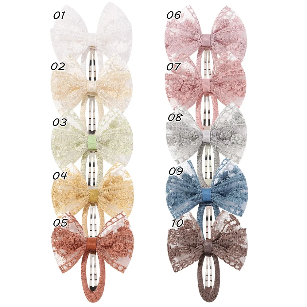 2PCS/Set  Lovely Girls New SweetCloth Lace Lolita Bow Hairpin Female Hair Clips Baby Hair Accessories Barrettes Headwear Gift