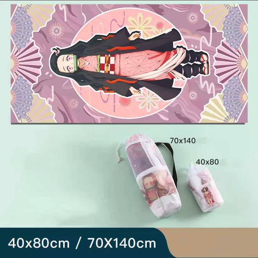 JP Anime  Demon Slayer Figure Microfiber Bath Towel kamado tanjiro nezuko towel bathroom Beach Spa Bathrobes