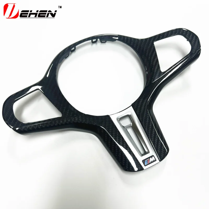 Carbon Fiber Car Steering Wheel Panel Decoration Cover Trim For BMW Silver M2 M3 M4 M5 X3M X4M X5M G80 G82 G87 F95 F90 F96 F97