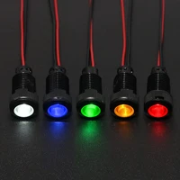 1/5 pièces 6/8/10/12mm indicateur LED en plastique noir Signal point lampe rouge jaune ambre bleu vert blanc 3V5V6V12V24V110V220V 6