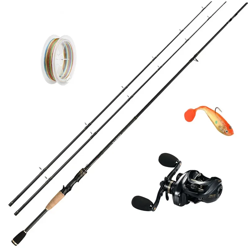 205g 215g 9 1BB 7.2:1 Telescopic Fishing Rod and Reel Fishing Rod and Reel Combo Set Baitcasting Fishing Rod and Reel