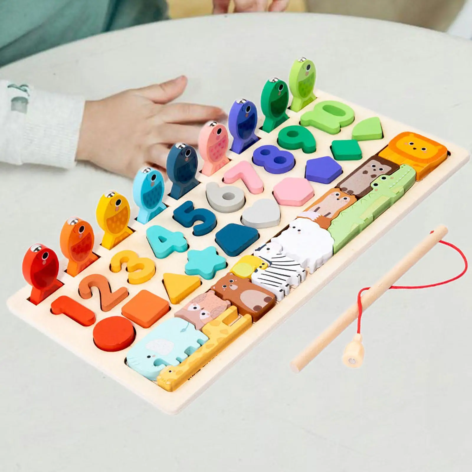 Wooden Fishing Game Hand Eye Coordination Color Matching Color Shape Sorting Matching for Boys Girls Children Kids Baby Gift