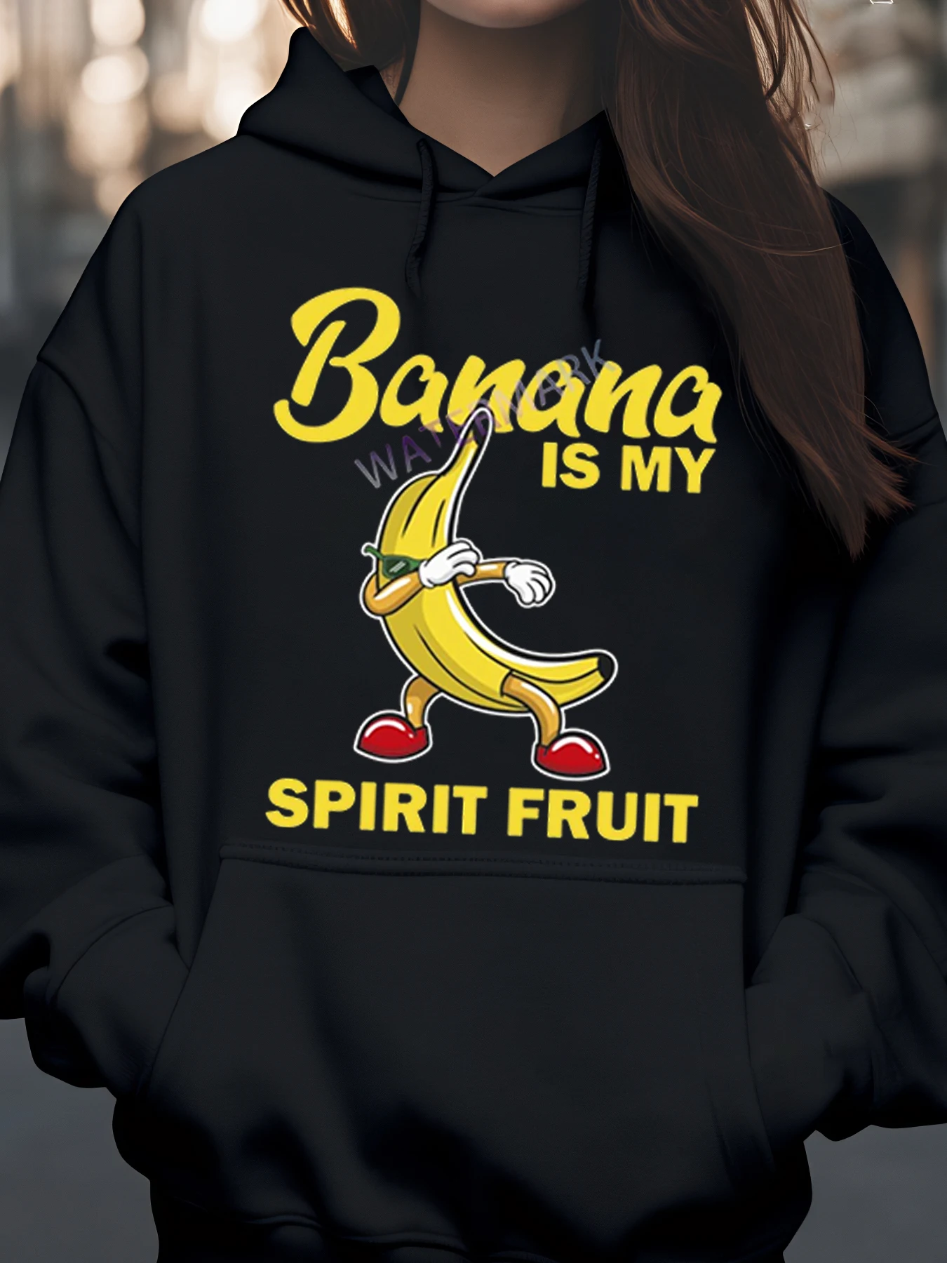 الموز هو روحي الفاكهة طباعة هوديي هالوين زي ملابس غير رسمية للجنسين #1