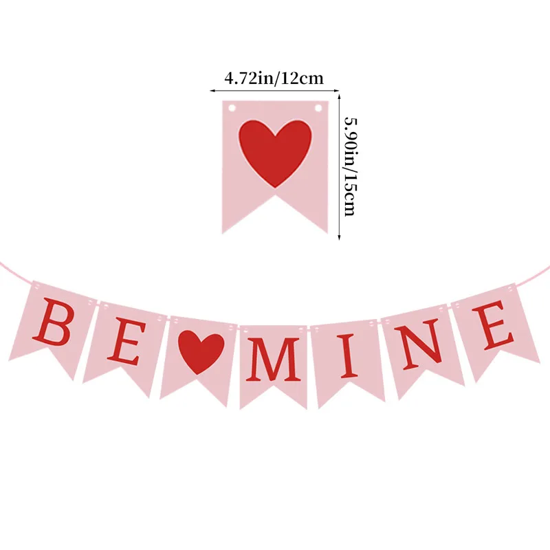 Red Pink Love BE MINE Spiral Hanging Banner Streamers Backdrops for Valentine Wedding Engagement Party Wedding Room Decorations