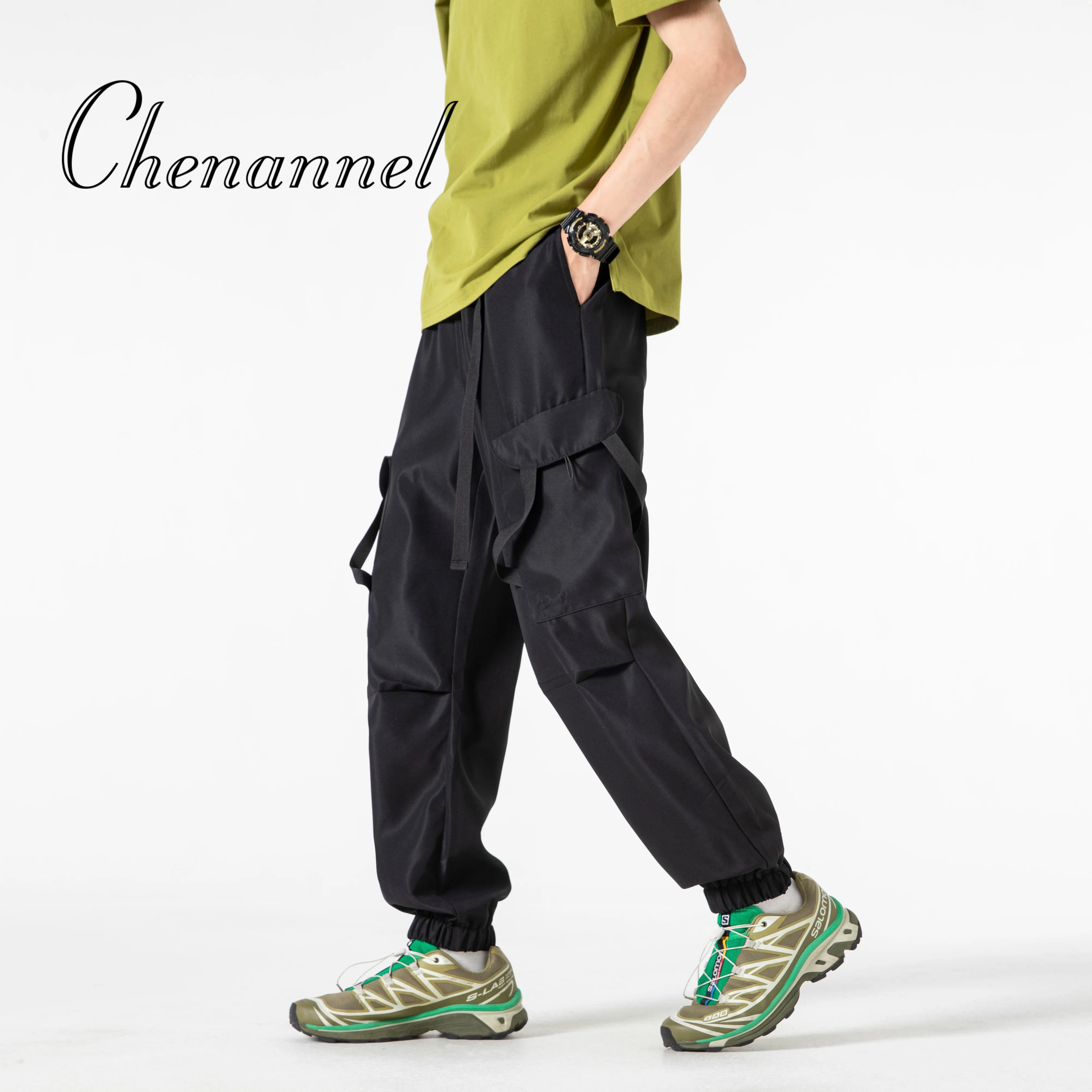 الرجال البضائع السراويل الطويلة عارضة بانت أزياء فضفاضة مريحة بلون جيوب متعددة أجهزة لياقة خارجية الجري عارضة بنطلون