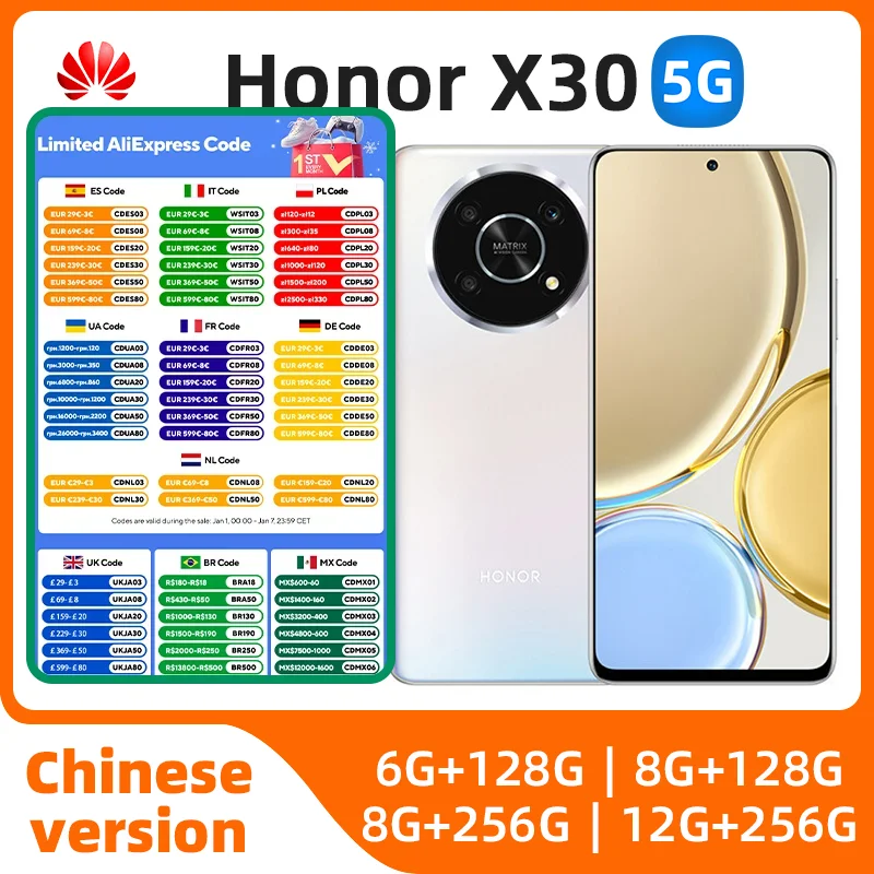 HONOR X30 5g Smartphone 6,81 Zoll 120 Hz Snapdragon 695 66 W Super Charing 4800 mAh Android 11 Mobiltelefon Original gebrauchtes Telefon