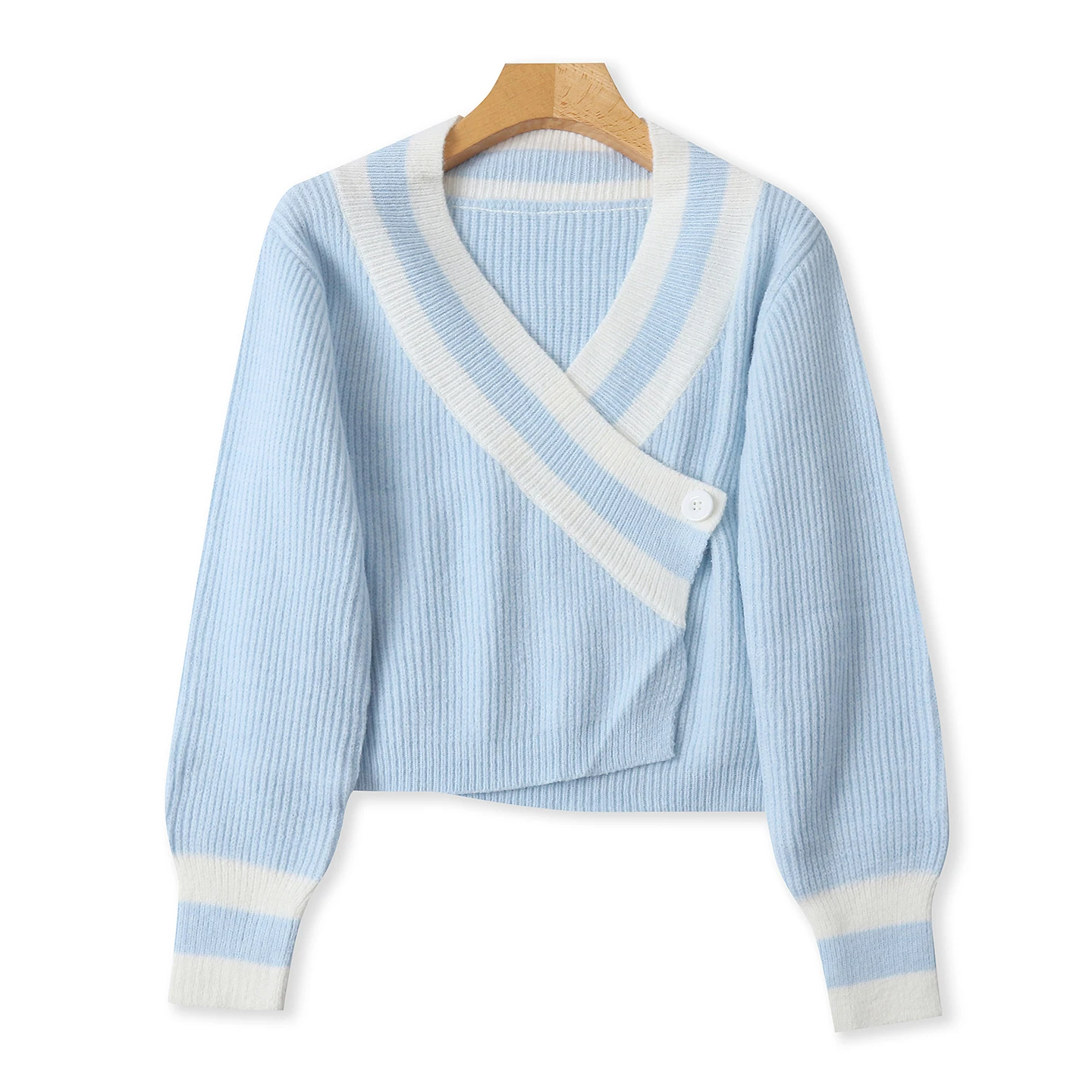 

Women's V-ne Long Sve Sweater Wrap Waist Belt One Button Cardigan Knitwear Spring Autumn Winter Slim Fit ort Length