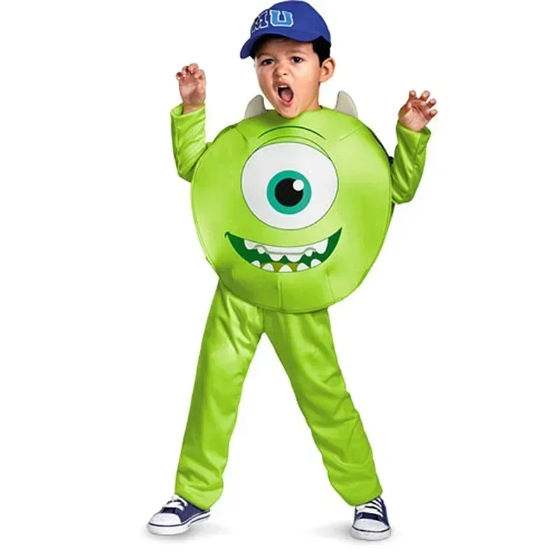 할로윈과 프린스턴 소년 소녀 의상 COS PLAY Mike Wazowski Monster University 3 피스 세트 여성용 할로윈 의상