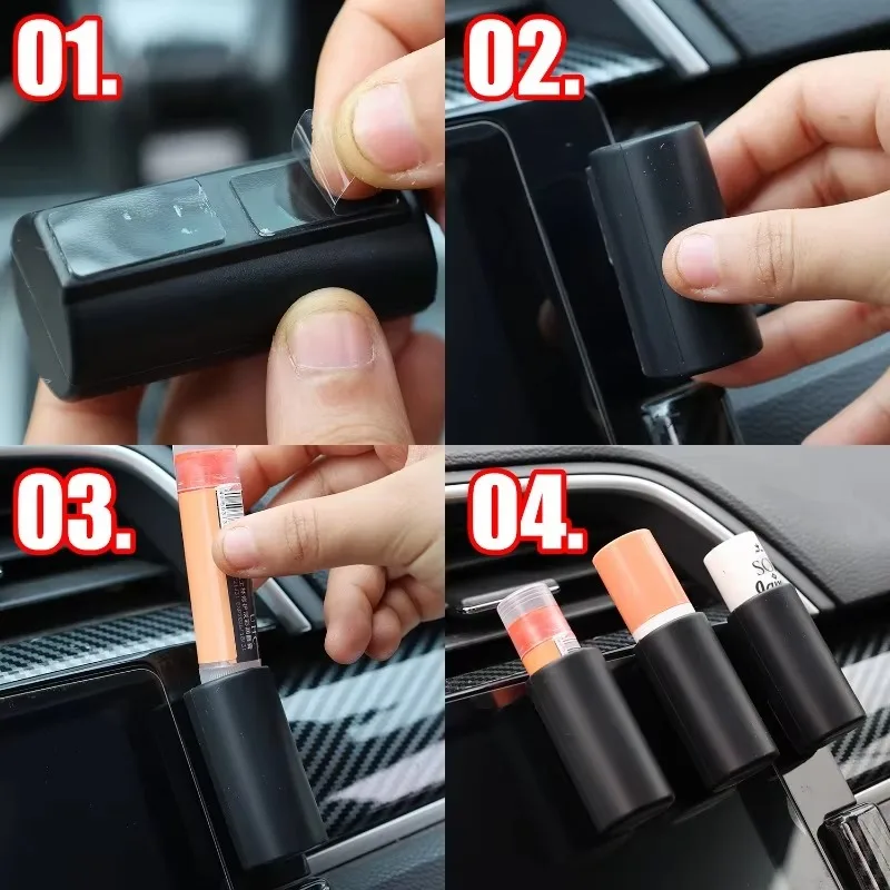 Silicone Car Lipstick Storage Rack Holder Portable Small Item Women and Man Black for Cosmetics and Accessories Organiser Holder