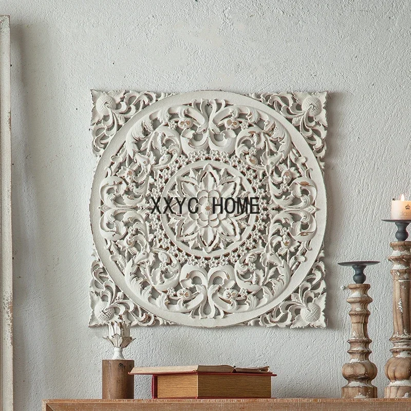 

Carved Background Wall Living Room Pendant Entrance Decoration Wall Hanging Wooden Wall Decorations