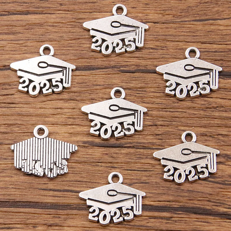 20Pcs Number 2024 2025 2026 Year Charms Letter Pendants Silver/Gold Color For DIY Handmade Metal Alloy Jewelry Making Accessorie