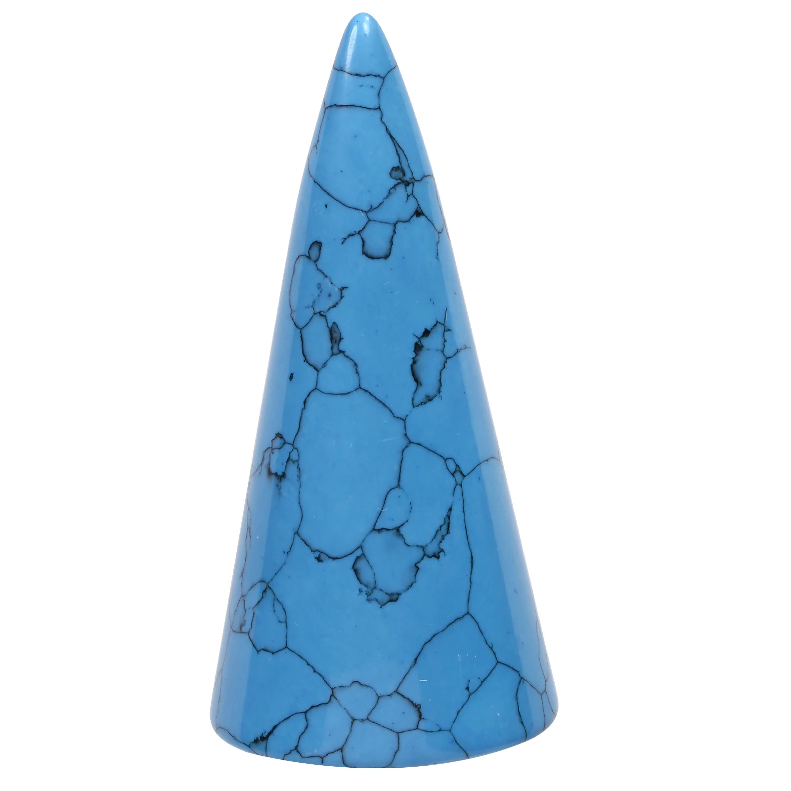 Blue Howlite Turquoise Ring Holder Reiki Healing Cone Stone Desktop Ornaments For Home Decor