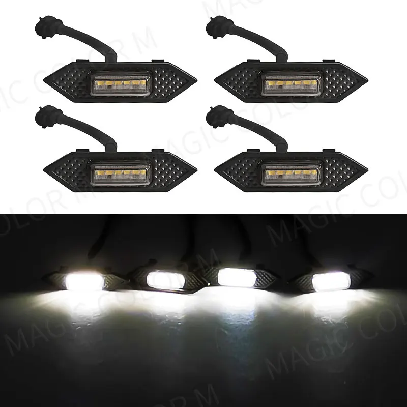 4 Amber LED Front Grille Running Lights – Raptor Style – Fits Toyota RAV4 2019-2022