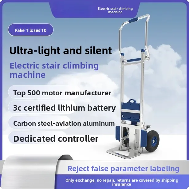CR170E Heavy Duty Electric Stair Climber Trolley, Foldable Aluminum Frame, for Carrying & Delivery, Easy Upstairs Mobility Aid