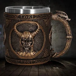 New Nordic Viking Loki Tankard Dragon Scandinavian Mug Nordic Beer Cup