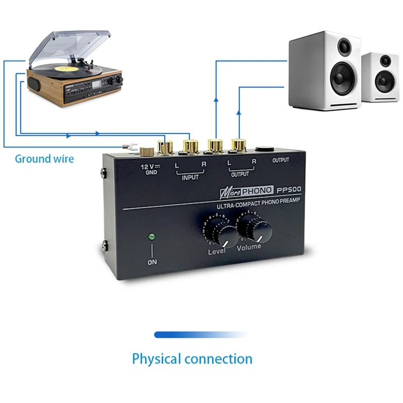 PP500 Giradischi Preamplificatore Giradischi in vinile Amplificatore Preamplificatore Giradischi Amplificatore di controllo del volume SPINA USA