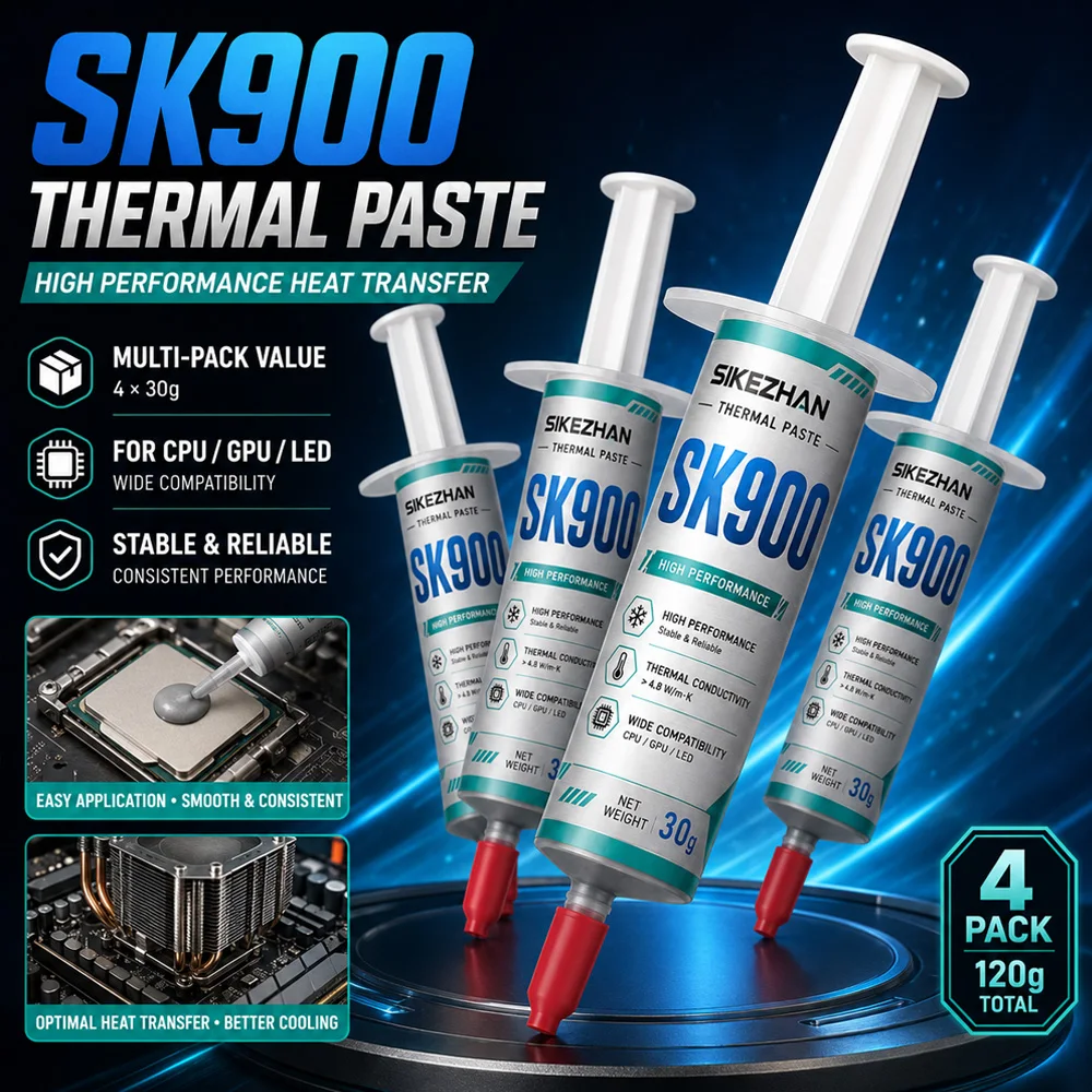 SK900 Thermal Paste 30g High Performance Silicone Grease Cooling Compound for CPU GPU LED Heatsink Processor Chip Cooler