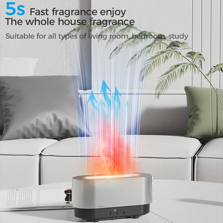 Hot Sale Ultrasonic Usb Home Desktop Flame Humidifier Colorful Flame Diffuser