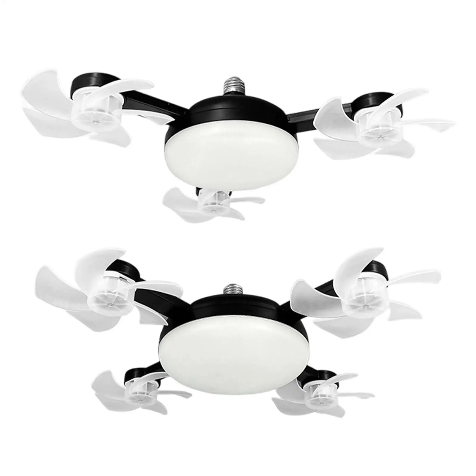 Ceiling Fan Light with Timer Remote 3-Speed E27 Socket Lighting Screw-in Ceiling Fan Light Bulb for Indoor Home Office Kitchen