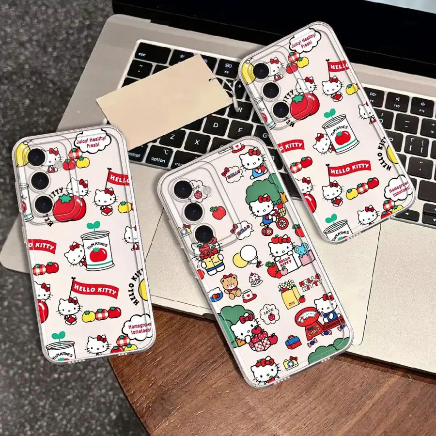 Funda de teléfono con dibujos animados de Hello Kitty para Samsung Galaxy A12 A35 A25 A52 A22 A06 A73 A07 A16 A02 A35 A72 A15 A51 A71 A72 A56 A73