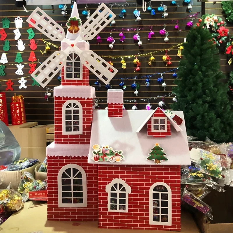 Christmas Snow House Decorations Shopping Mall Hotel   Castle  Tree Package Large Decorative Setting Supplies