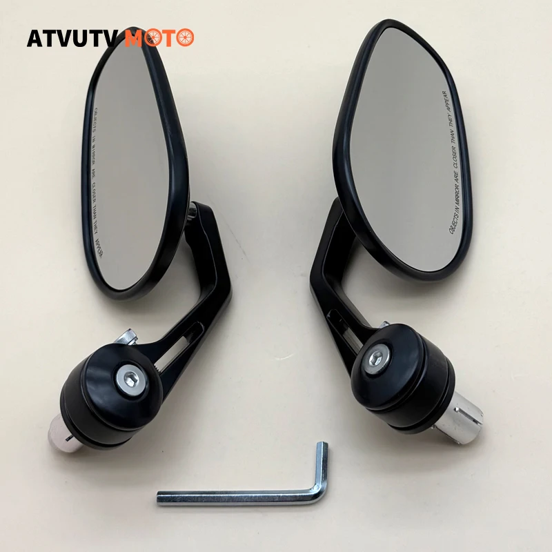 

Motorcycle 7/8" 22mm Motorbike Rearview Bar End Mirrors For Scooters Honda Suzuki Kawasaki Yamaha ATV Harley Cafe Racer