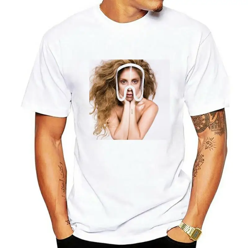 T-shirt blanc Lady Gaga Teaser Artpop Pic, nouveau Merch Fitness Tee Shirt