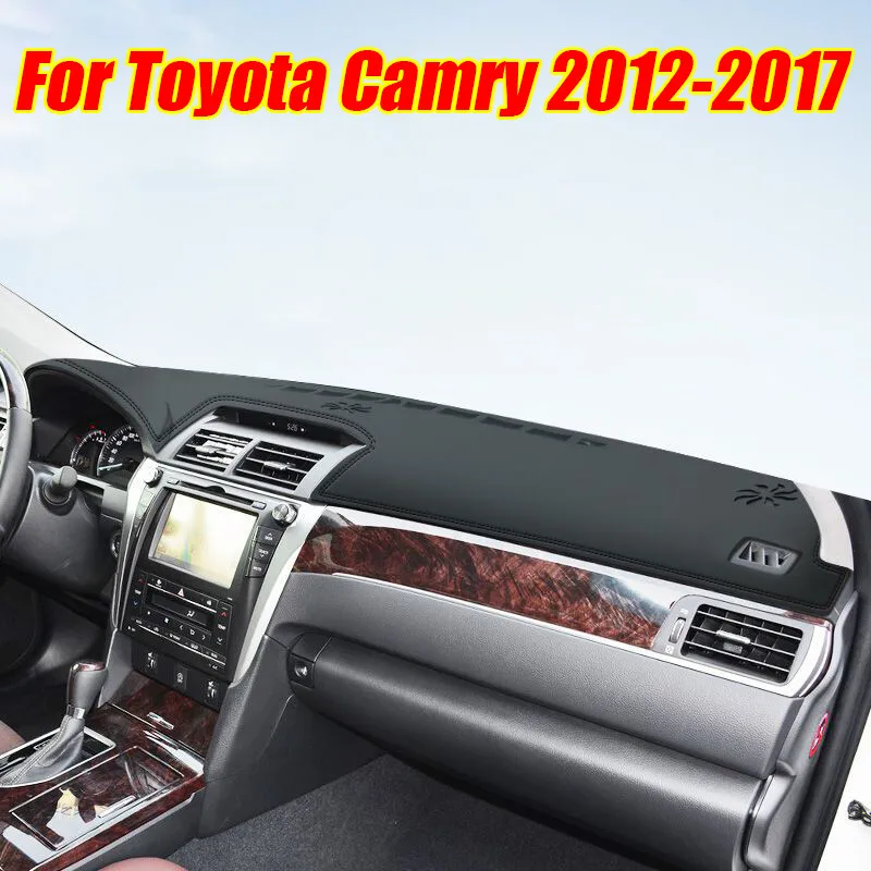 

Black Leather Dashboard Cover Dash Protector Pad Mat For Toyota Camry 2012-2017