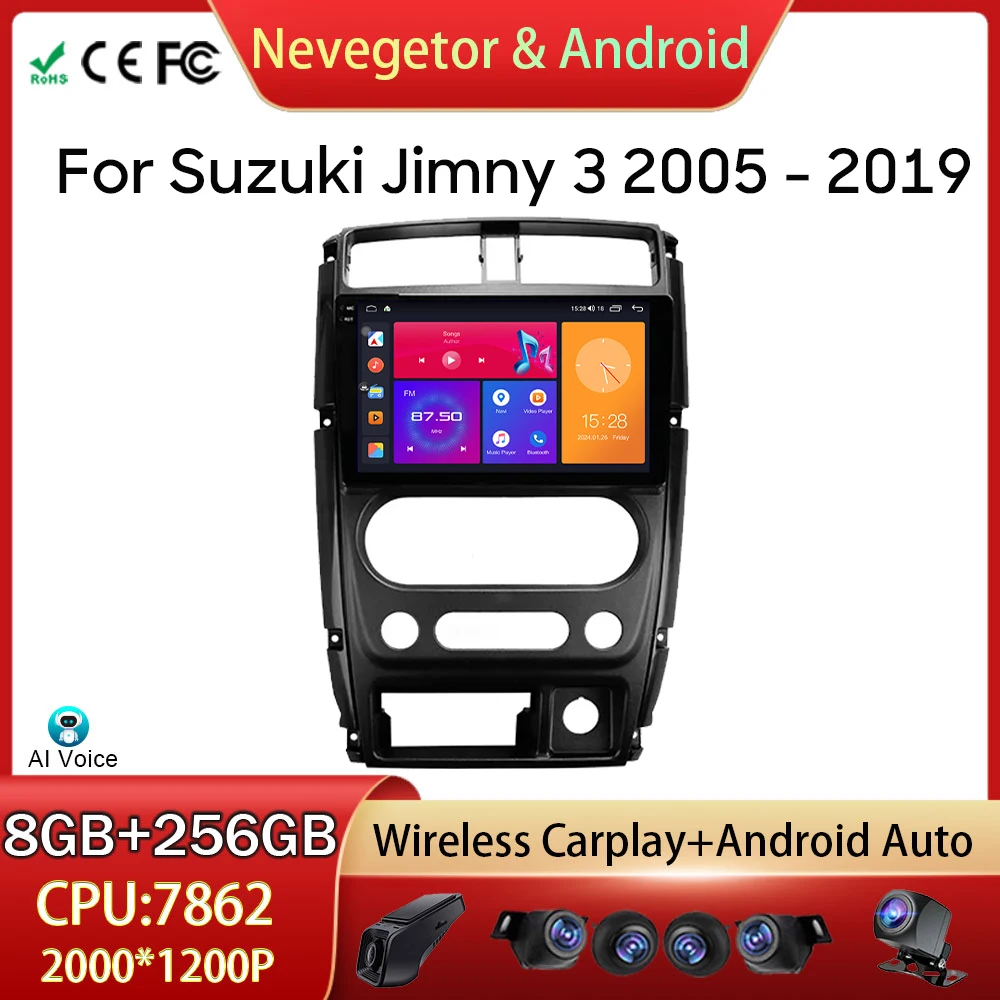 

Автомагнитола на Android для Suzuki Jimny 3 2005-2019, головное устройство для автомобиля, мультимедийный видеоплеер, стерео навигация, Φ WIFI BT No 2din DVD