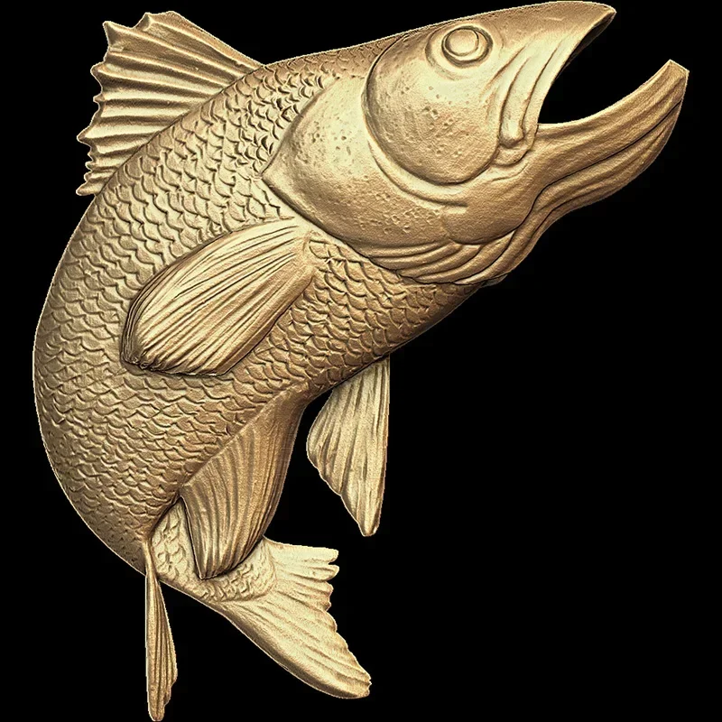 10pcs Fish 3D Model Relief for CNC Router 3D Printer Artcam Aspire Bas Relief in STL file format - fish relief 3d stl model