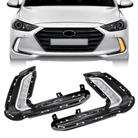 Luces antiniebla para Hyundai Elantra 2016 2017 2018 LED DRL lámpara antiniebla faros de parachoques delantero señal de giro de circulación diurna impermeable
