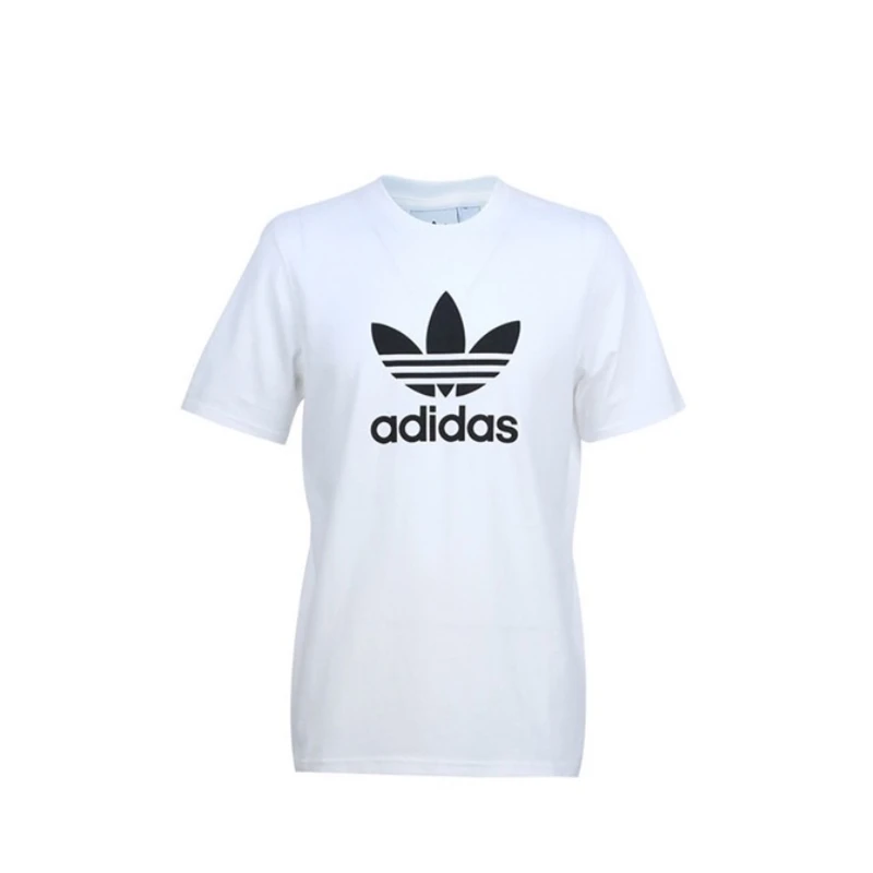 Adidas Originals Adicolor Trefoil Boxy Tee Letter Logo Printed Short-sleeved T-shirt Perfect Gift for Men and Women Alike White