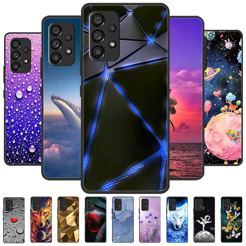 For Samsung A73 5G Case A53 A33 Black Bumper Cases for Samsung Galaxy A33 5G Cover A73 2022 Silicone Back Protective Coque