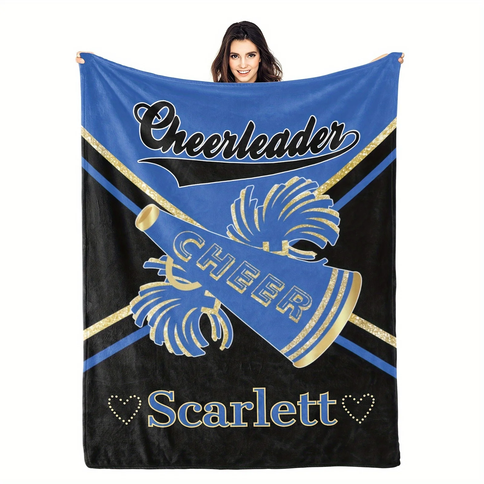 【 back to School 】 Customized name cheerleading squad blanket,suitable for all seasons,suitable for classrooms,dormitories