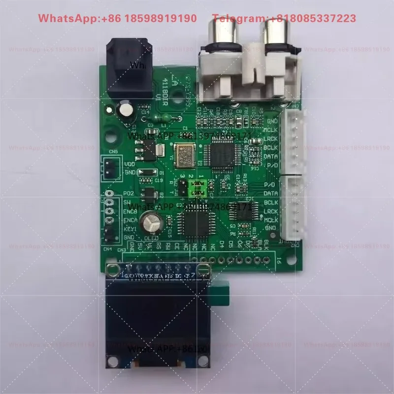 AK4118/Optical Fiber/Coaxial/I2S Input/To I2S Output Digital Receiver Board, Soft Control/Sampling Display