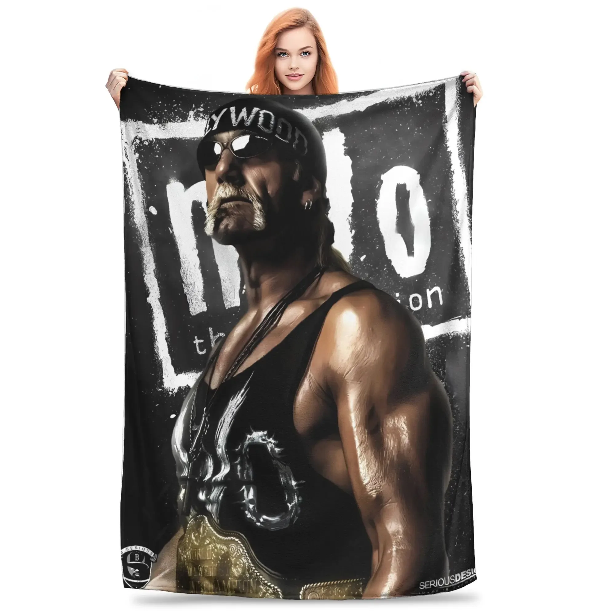 Hulk Hogan American Pro Wrestling Legend  Plush Blanket Girls Boys  Flannel Bedding Throws Customized Quality Bedspread Gift