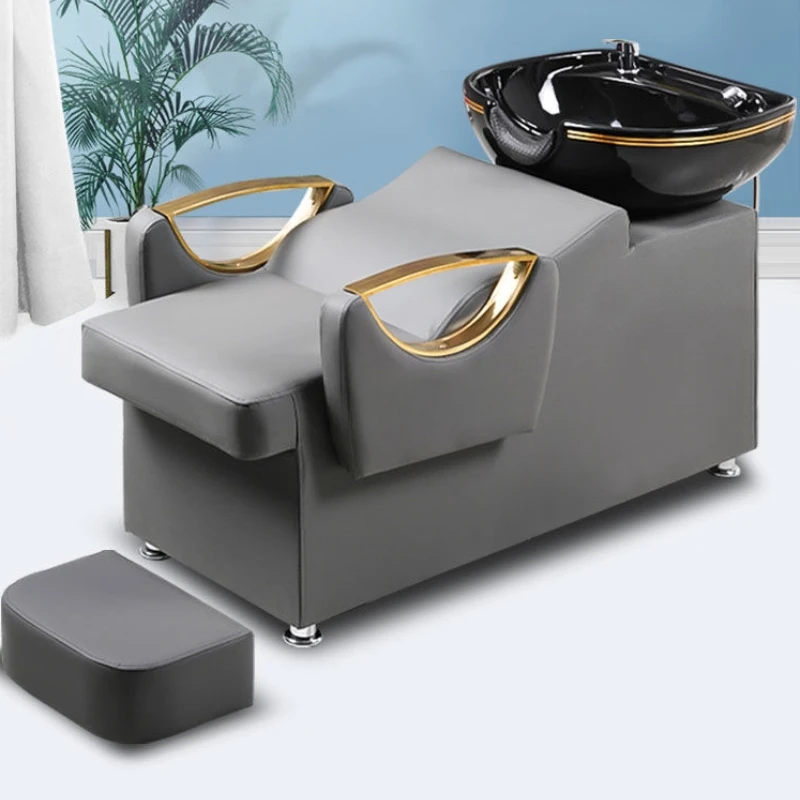 

Hair Saloon Dedicated Ceramic Basin for Hair Washing Station Recliner Flushing Bed