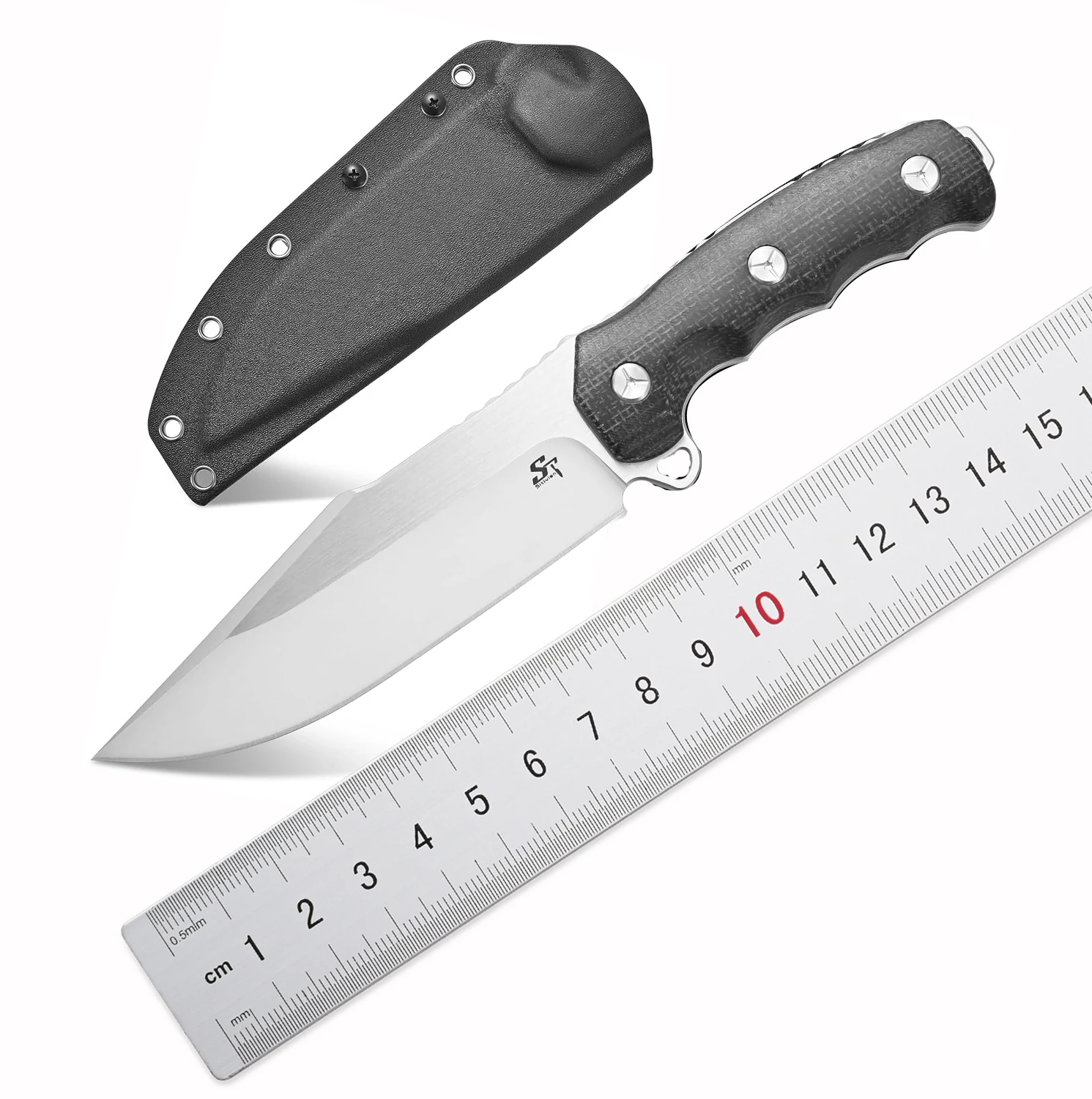 

Sitivien ST30 Fixed Blade Knife Sleipner Brushed Steel Blade Micarta Handle Full Tang EDC Straight Knife for Camping Hunting