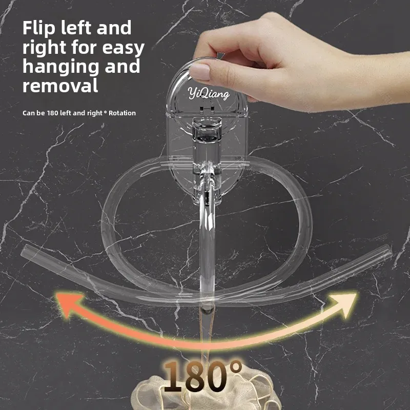 

for Bathroom Strong Absorption Towel Rack No Drilling Bathroom Towel Bar Wall Mounted Storage Shelf Rotating Towel Pole Hook