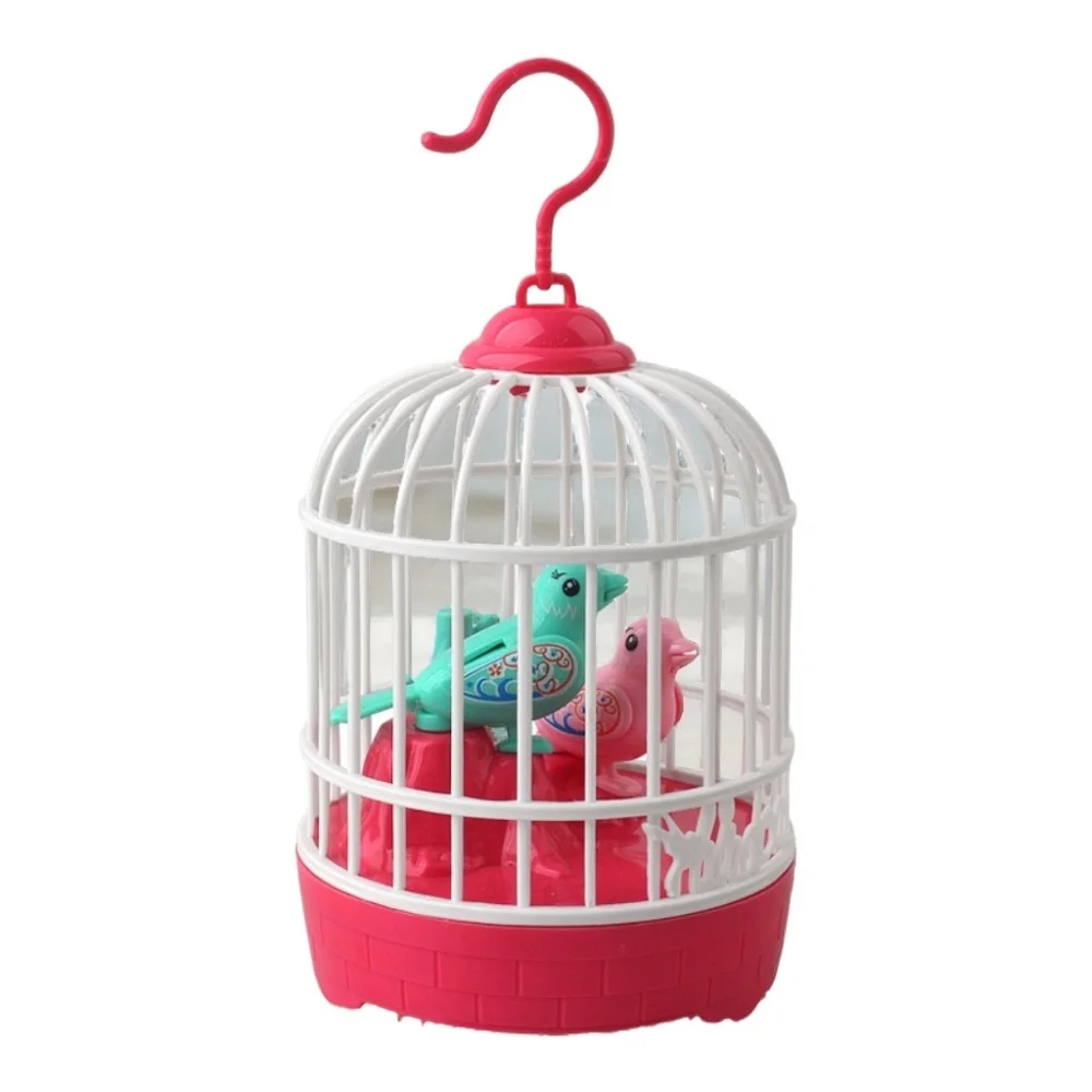 Singing and Chirping Bird in Cage - Realistic Sounds and Movements - Sound Activated Chirp Toy - Electronic Simulation Bird Cage