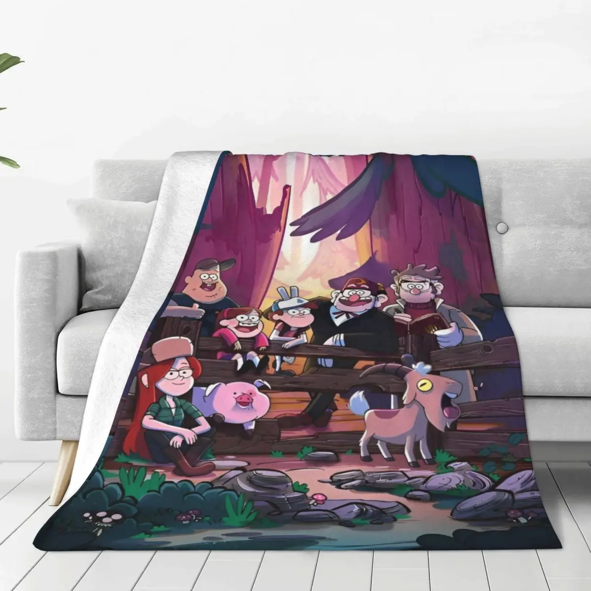 Gravity Falls Flannel Blanket Characters Super Warm Bedding Throws for Outdoor Travel Graphic Bedspread Sofa Bed Cover