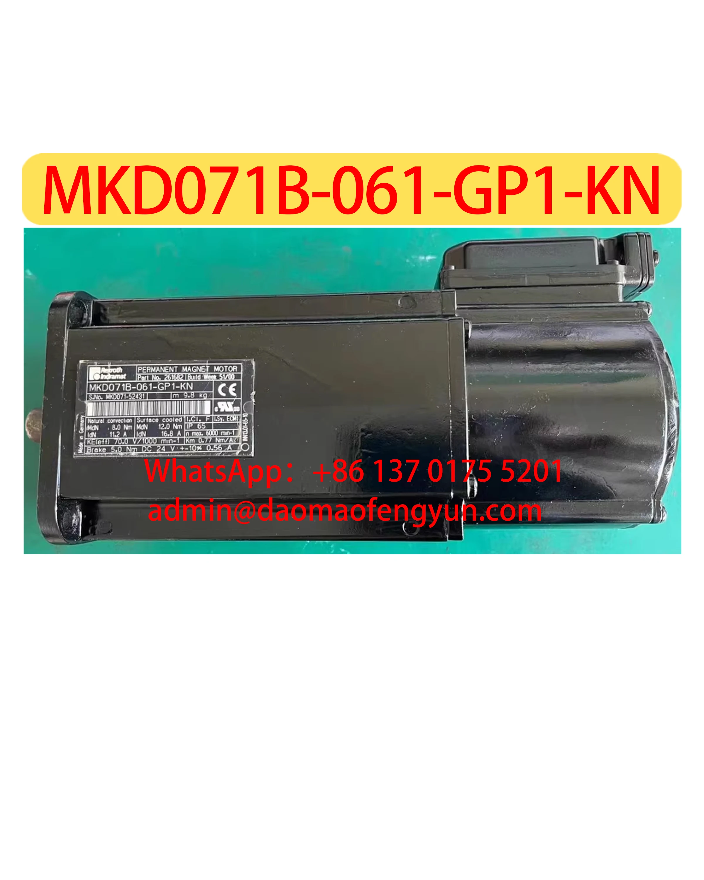 

Серводвигатель MKD071B-061-GP1-KN б/у, протестирован, в хорошем состоянии, быстрая доставка