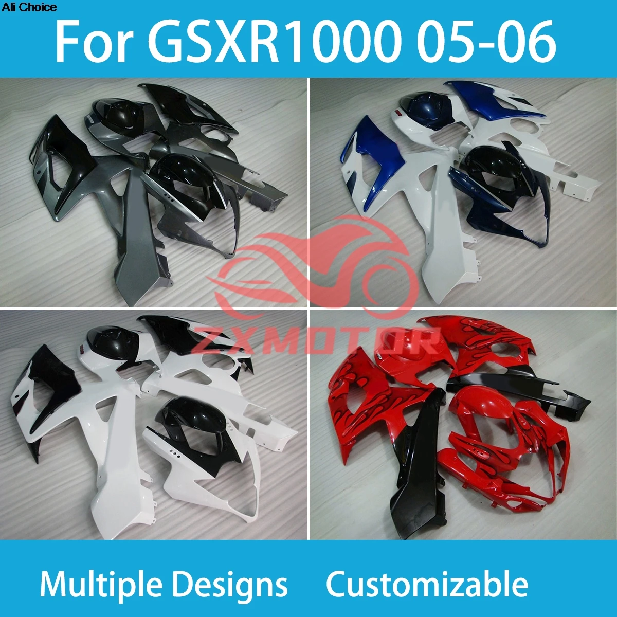 

Обтекатели из АБС-пластика для SUZUKI K5 K6 GSXR1000 2005 2006, аксессуары для модификации мотоцикла, комплект обтекателей GSXR1000 05 06