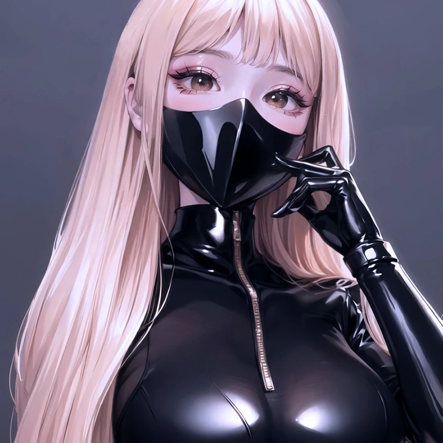 Sexy Latex Gummi Rubber Women Men Mask Mouth Cover Handmade Headpiece RLA130