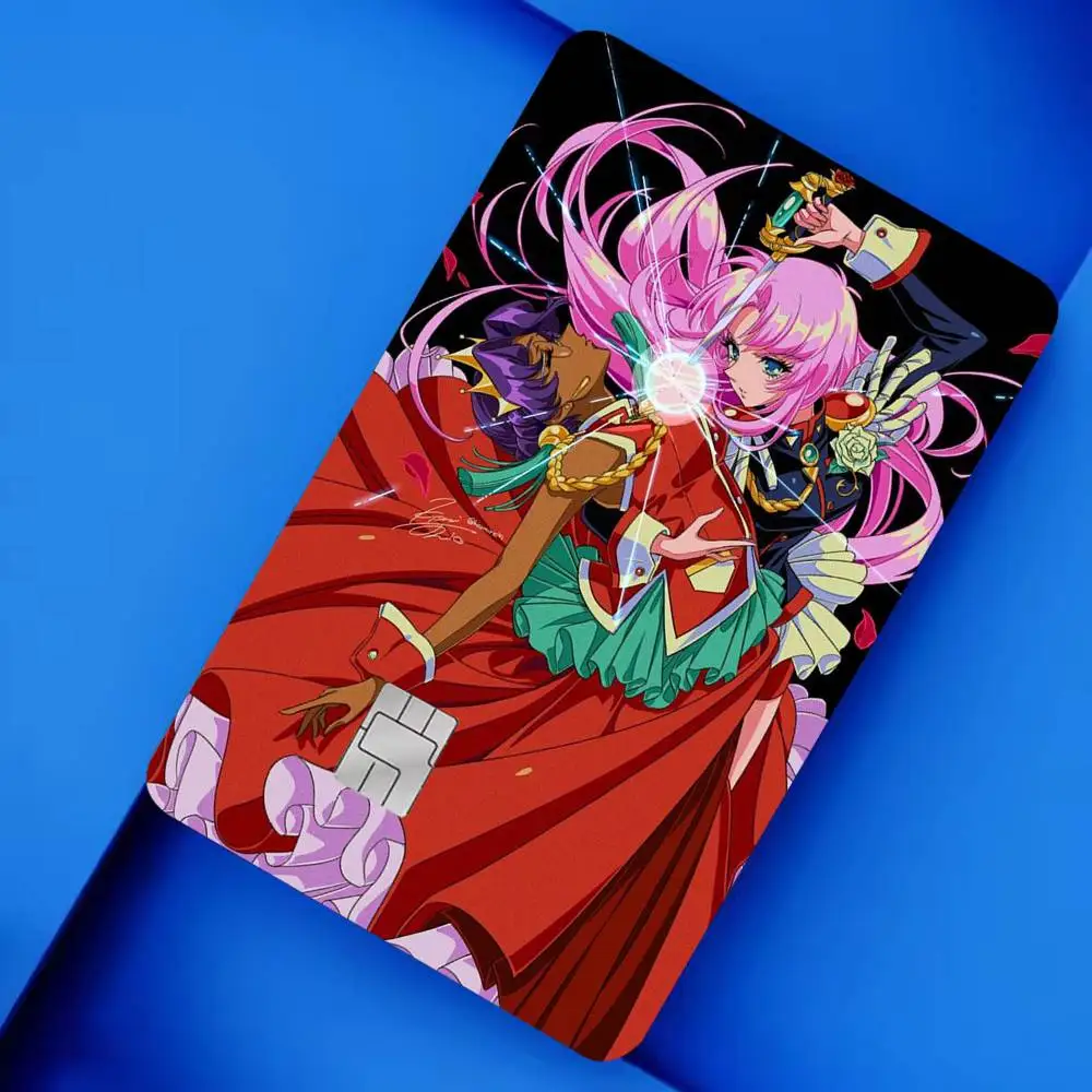 Anime Revolutionary Girl Utena 4pcs 1Set Laser Holographic Sticker Skin Cover for Credit Bank Debit Card