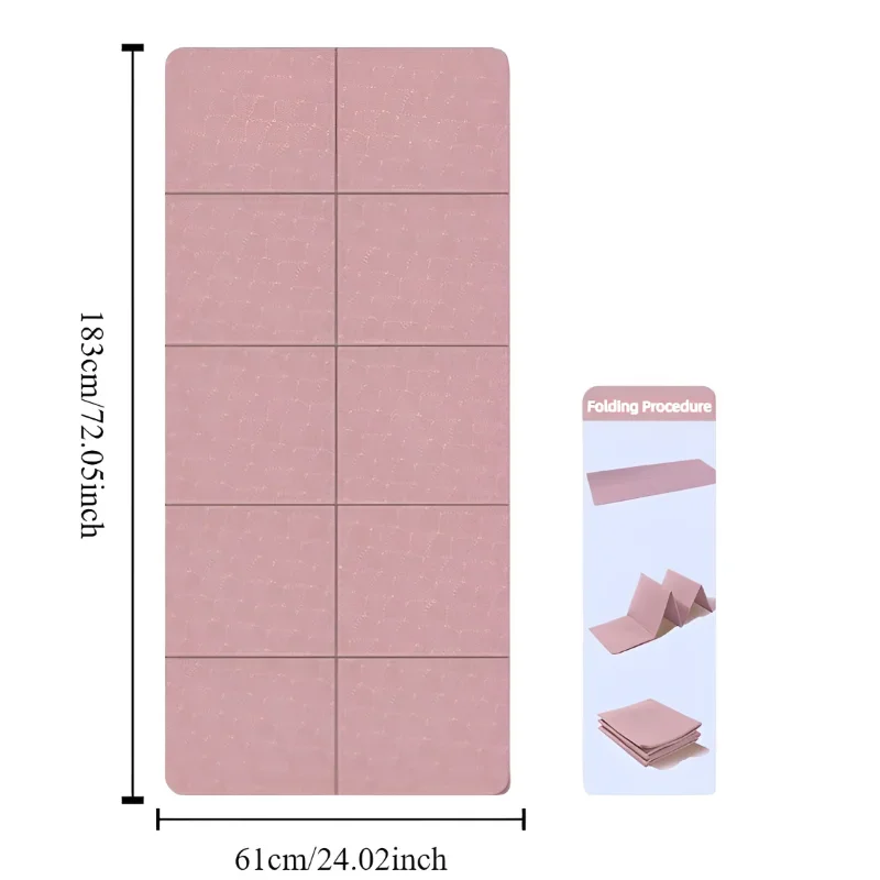 سجادة يوجا قابلة للطي صديقة للبيئة من مادة Tpe قابلة للطي للسفر واللياقة البدنية ومضادة للانزلاق للبيلاتيس والتدريبات الأرضية